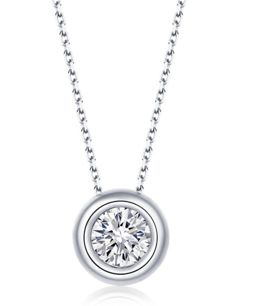 S925 Inlaid Diamond Round Necklace or Studs