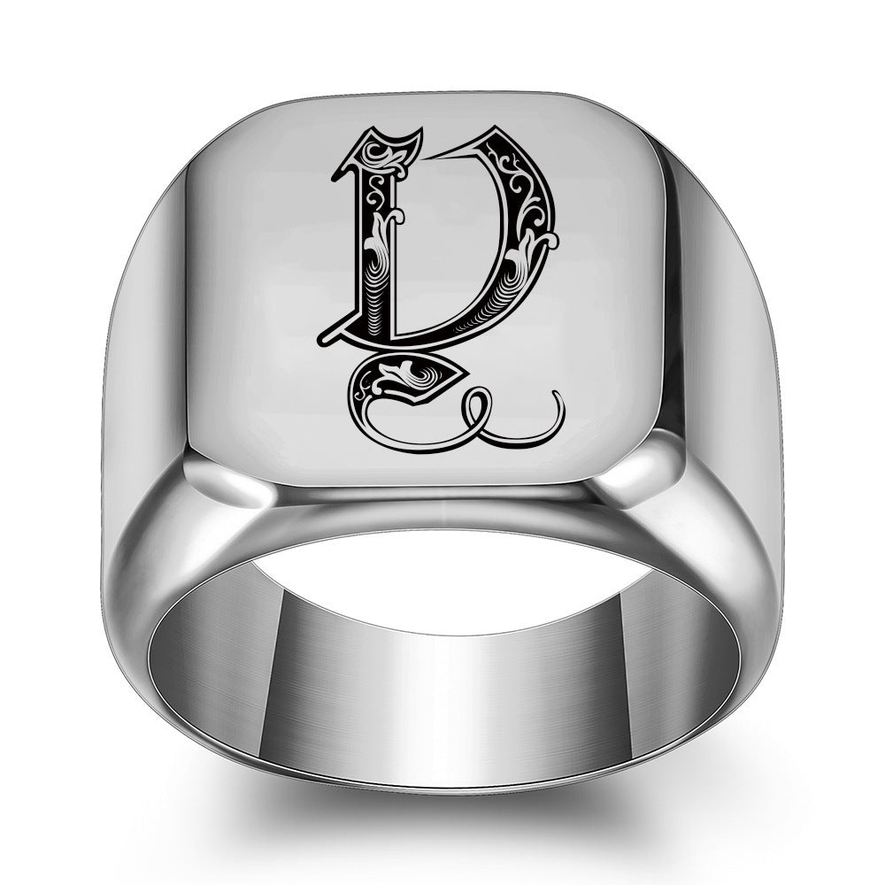 Men's Royal Monogram Initial Ring (W,M,X,Y,Z)