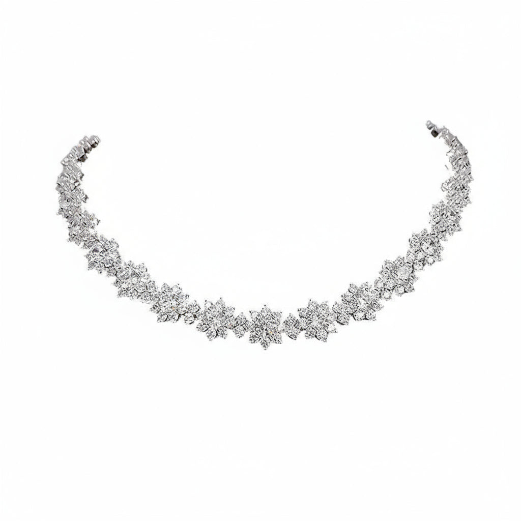 S925 Silver Diamond Sunflower Collarbone Necklace
