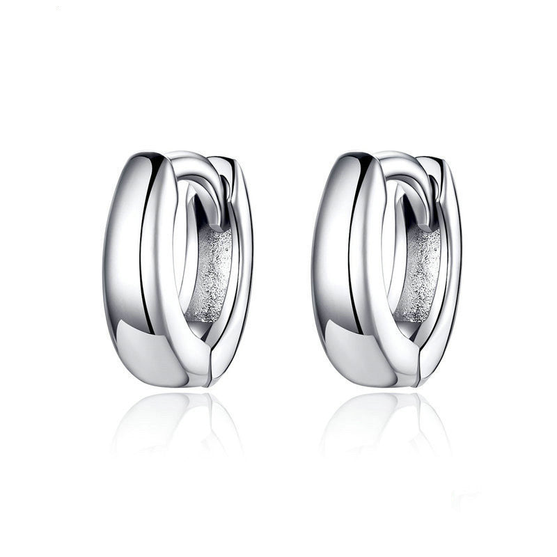 925 Silver Bamoer Shiny Small Hoop Earrings