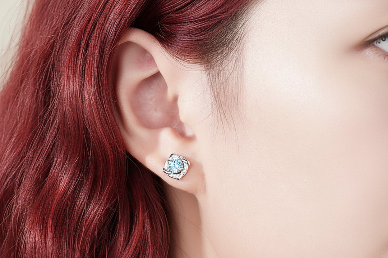 S999 Blue Windmill Zircon Earrings