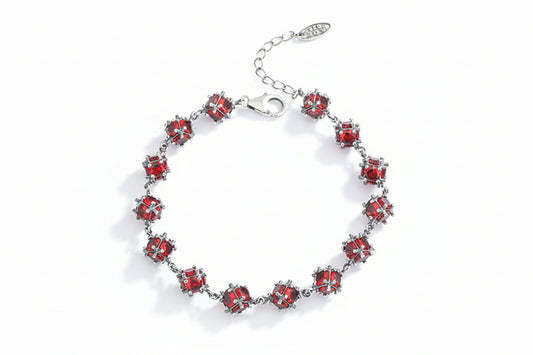 Glazed Red Zirconium Bracelet