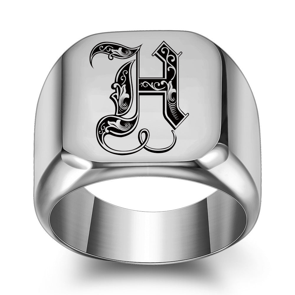 Men's Royal Monogram Initial Ring