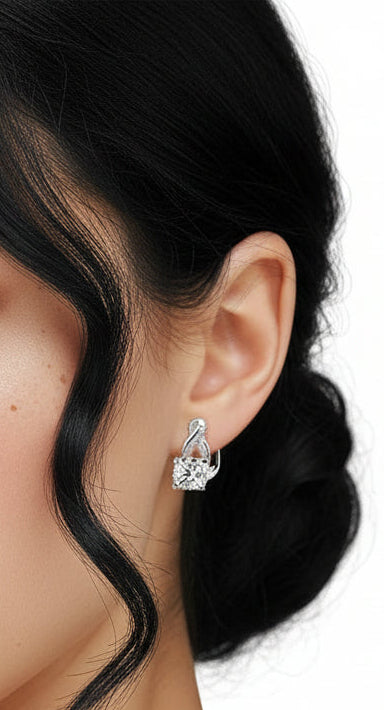 14k Moissanite Infinity Earrings