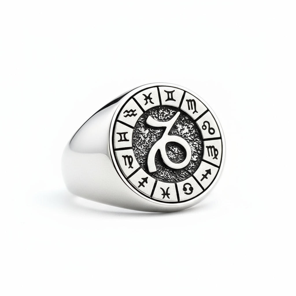 Men's Twelve Signs Of The Zodiac Constellation Ring