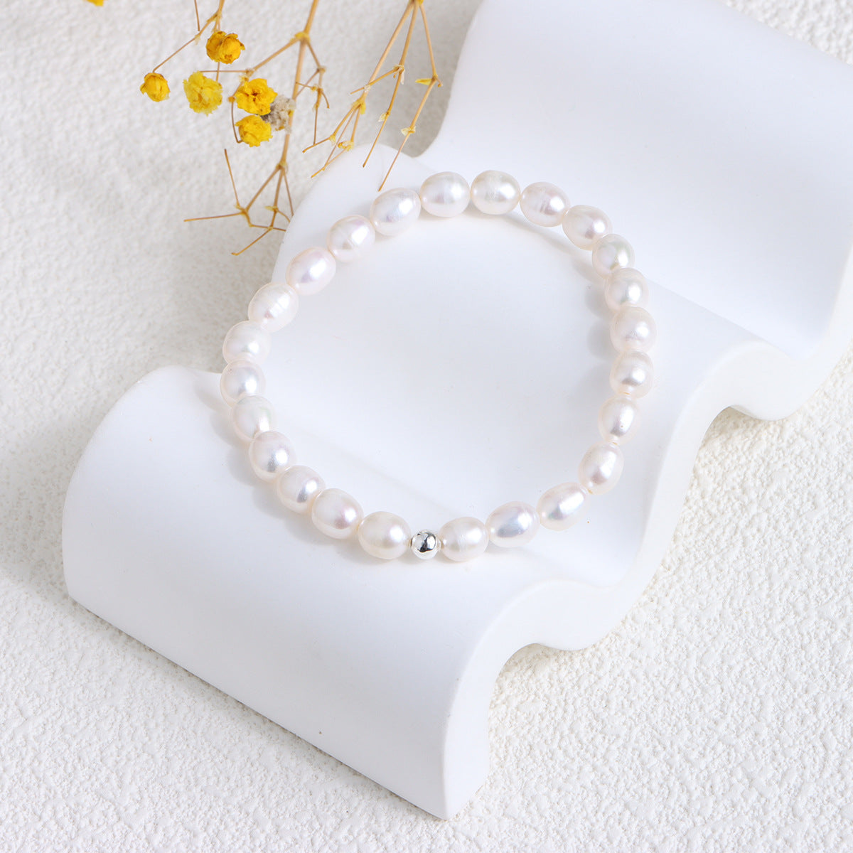 14k Real Gold Natural Freshwater Pearl Bracelet