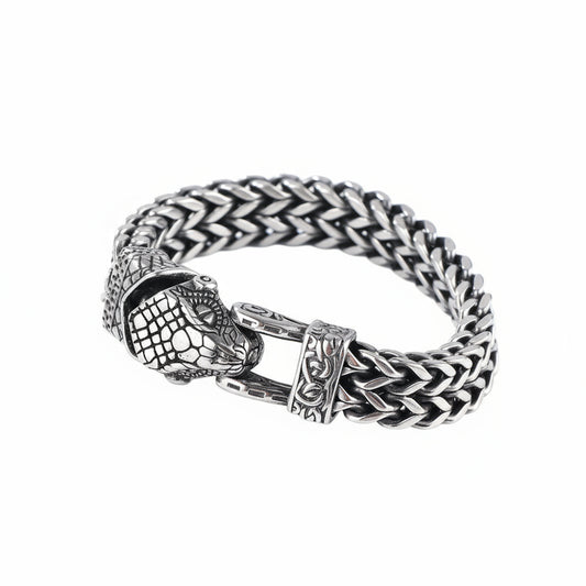 Titanium Men's Vintage Viking Animal Head Bracelet