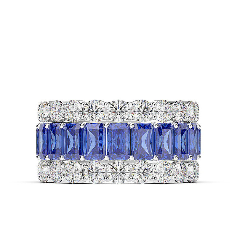 Anillo de eternidad azul con diamantes Matura