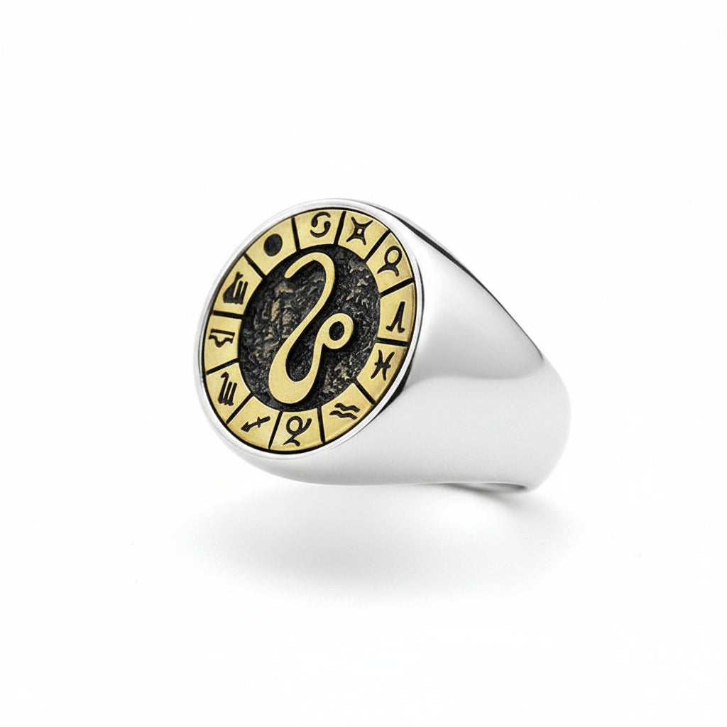 Men's Twelve Signs Of The Zodiac Constellation Ring