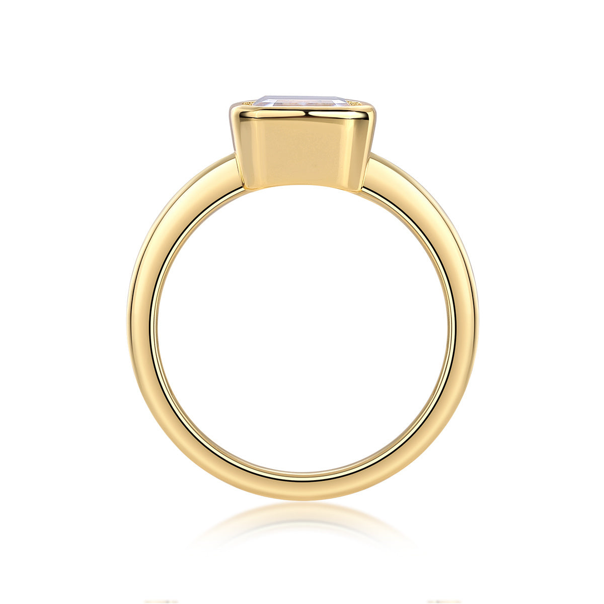 Gold Bezel Set Pagoda Diamond Engagement Ring