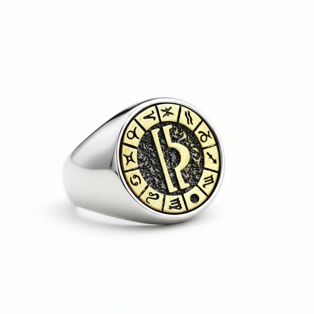 Men's Twelve Signs Of The Zodiac Constellation Ring