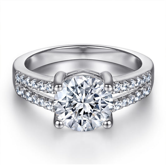 S925 Tonglin Inlaid Diamond Wedding Ring