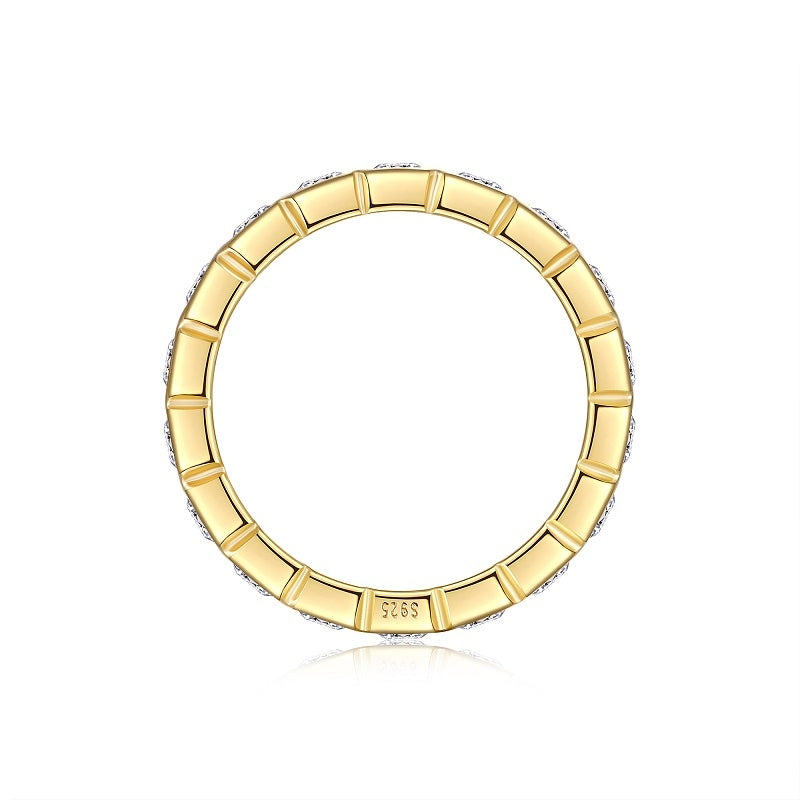 24K Moissanite Bezel Baguette Emerald Cut Eternity Band