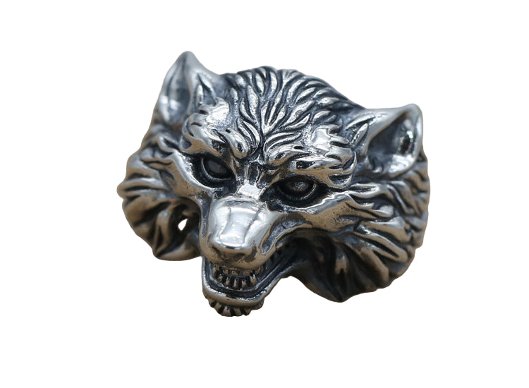 Wolf Head Men's Ring