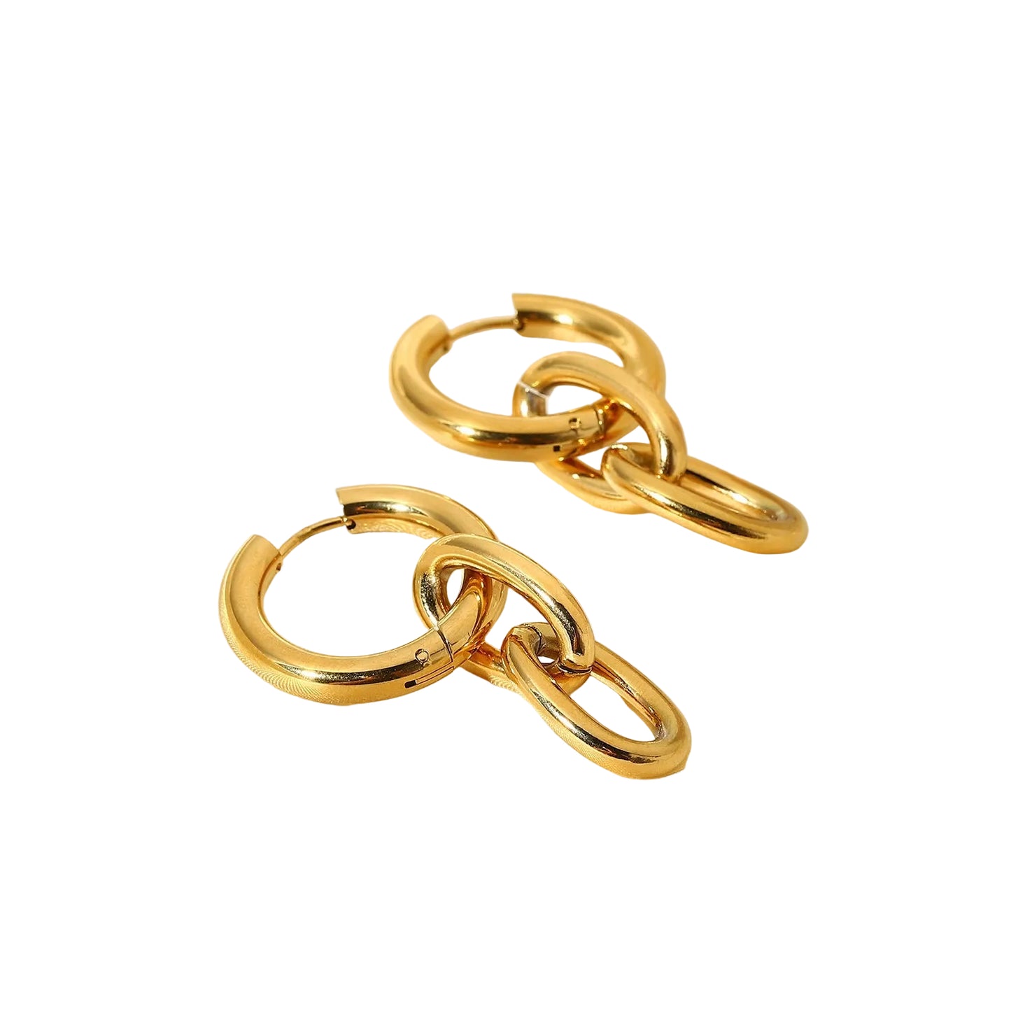 Pendientes de aro colgantes gruesos convertibles de 14 quilates