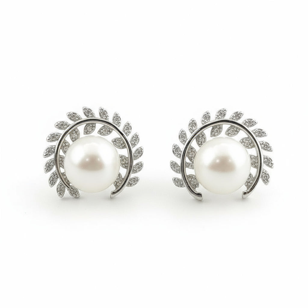Leaf Pearl Earrings