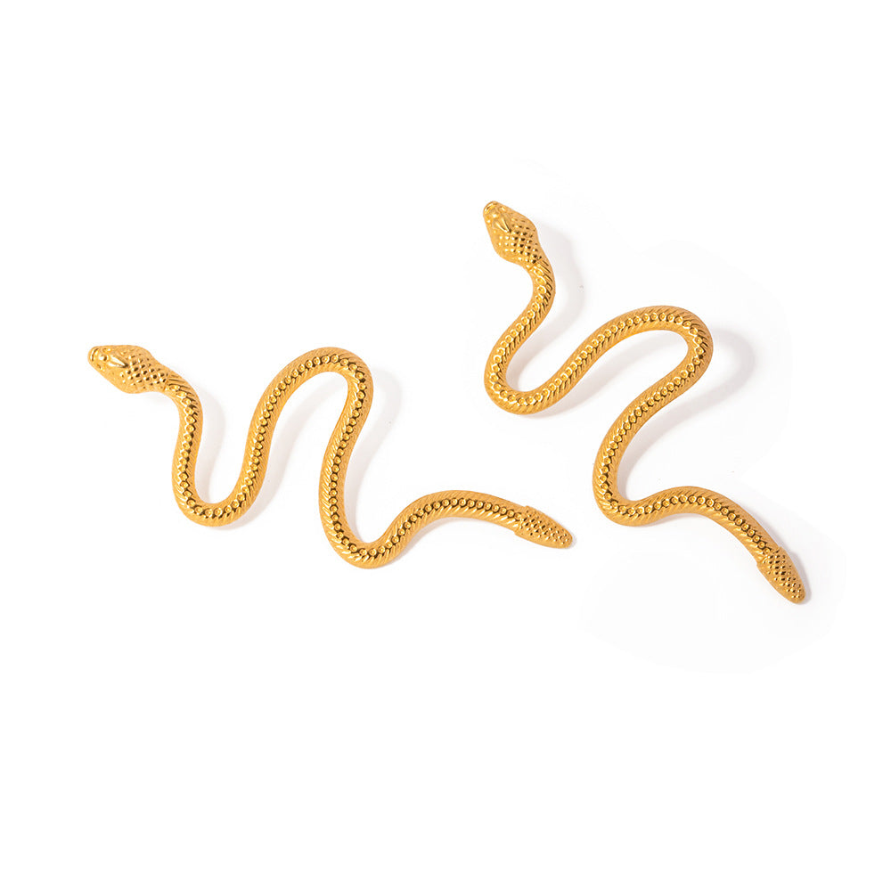 18k Gold Serpentine Earrings