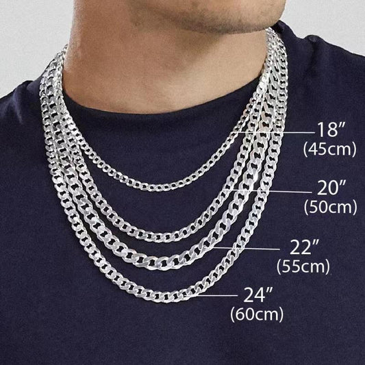 925 Silver Curb Cuban Clavicle Chain