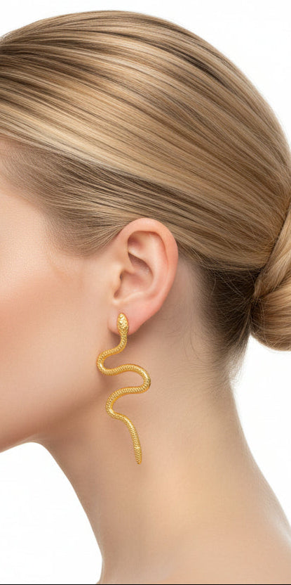 18k Gold Serpentine Earrings