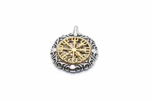 Dual-Color Viking Compass (Vegvisir) Necklace