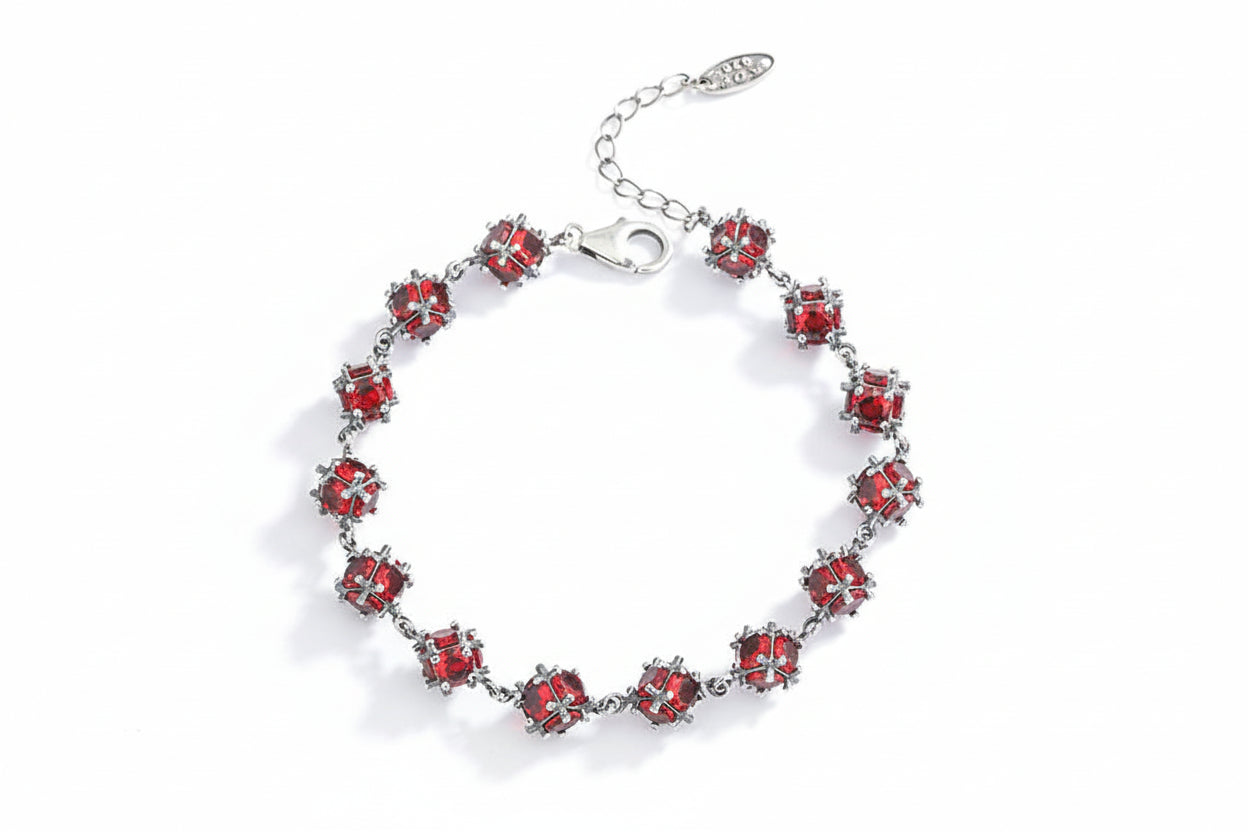 Glazed Red Zirconium Bracelet 
