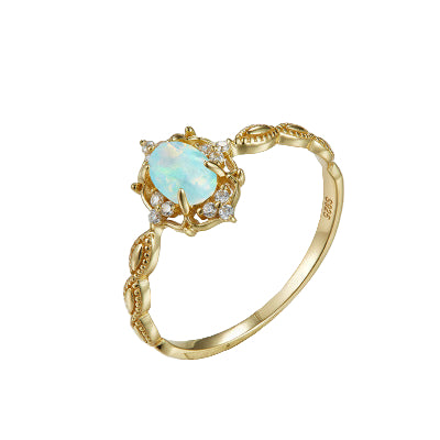 10K Gold Crown Opal Ring