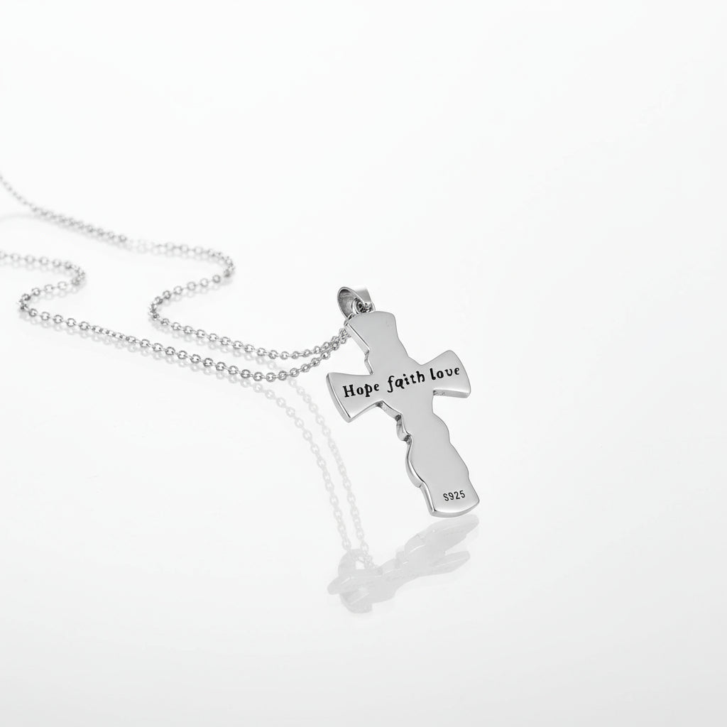 Celtic Cross Necklace with Dragon Motif