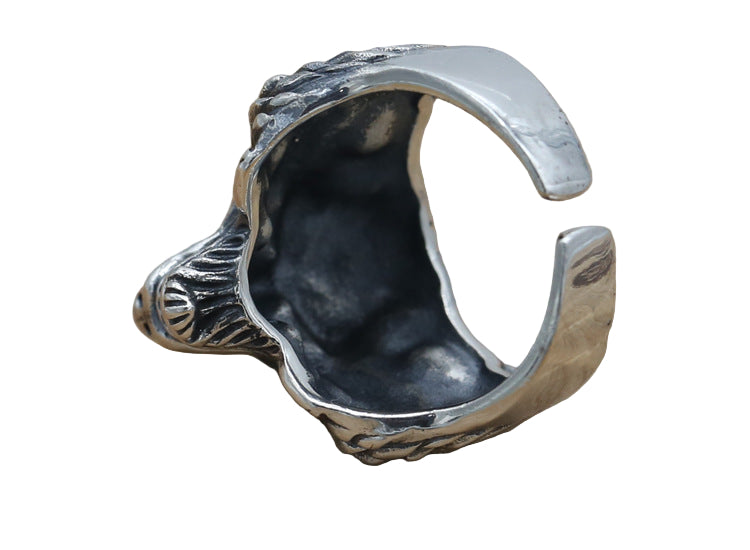Wolf Head Men's Ring