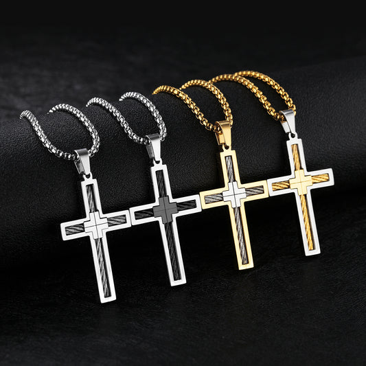 Men’s Titanium Wire Cross Necklace