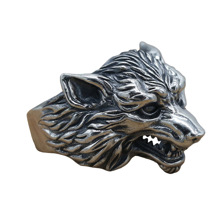 Wolf Head Men's Ring