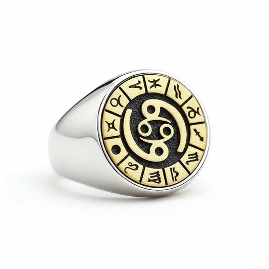 Men's Twelve Signs Of The Zodiac Constellation Ring