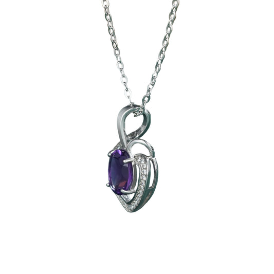S925 Amethyst Heart Pendant