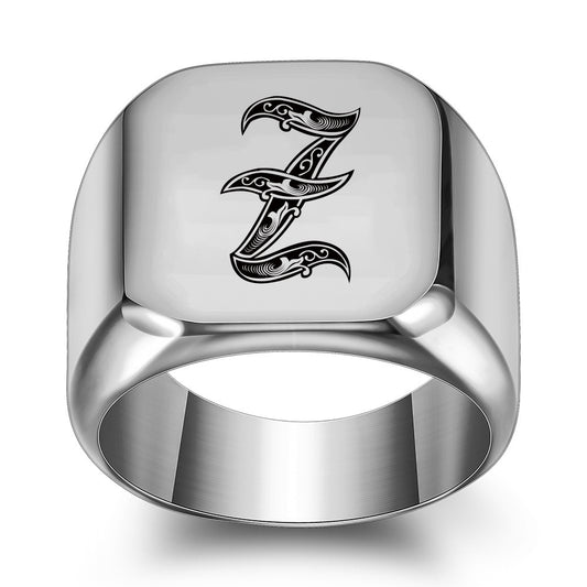 Men's Royal Monogram Initial Ring  (W,M,X,Y,Z)