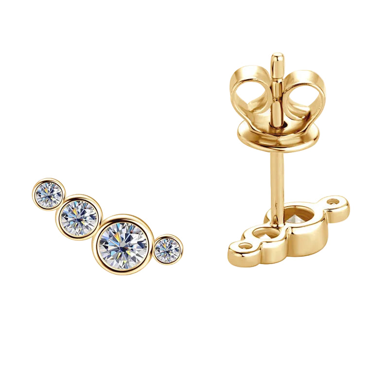 14k Curved Karat Climber Earrings