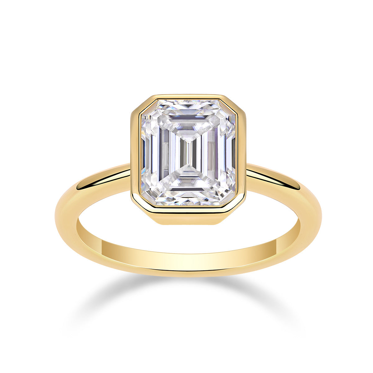 Gold Bezel Set Pagoda Diamond Engagement Ring