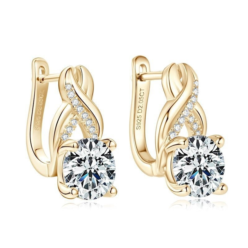 14k Moissanite Infinity Earrings