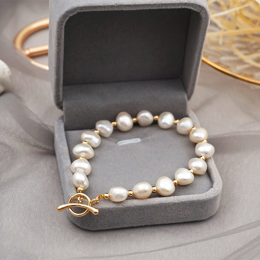 14K Gold Plated Freshwater Pearl Bracelet