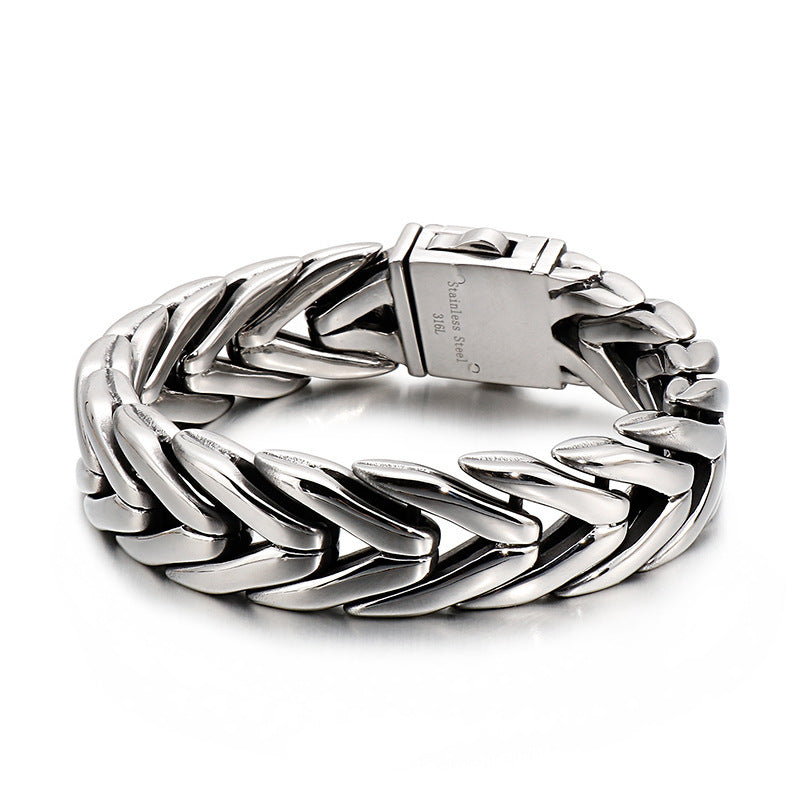 Men's 316 Stainless Steel Buckle Titanium Steel Bracelets