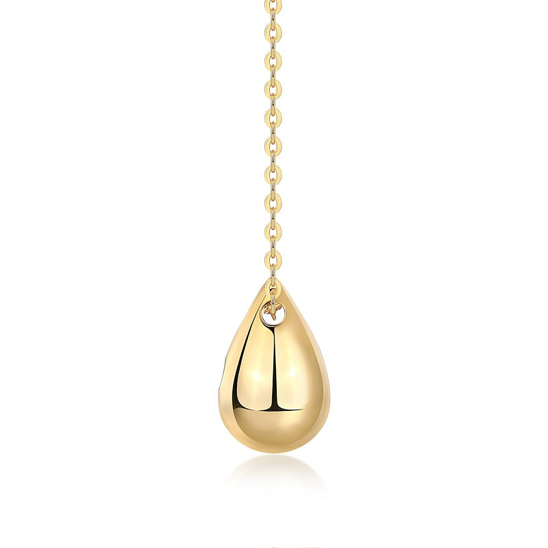 24k Gold Tear Drop Moissanite Necklace