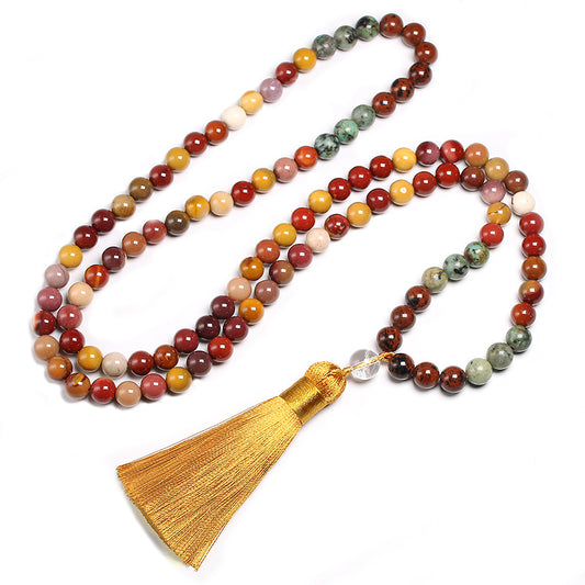 Mala Beaded Necklace and Bracelet Set