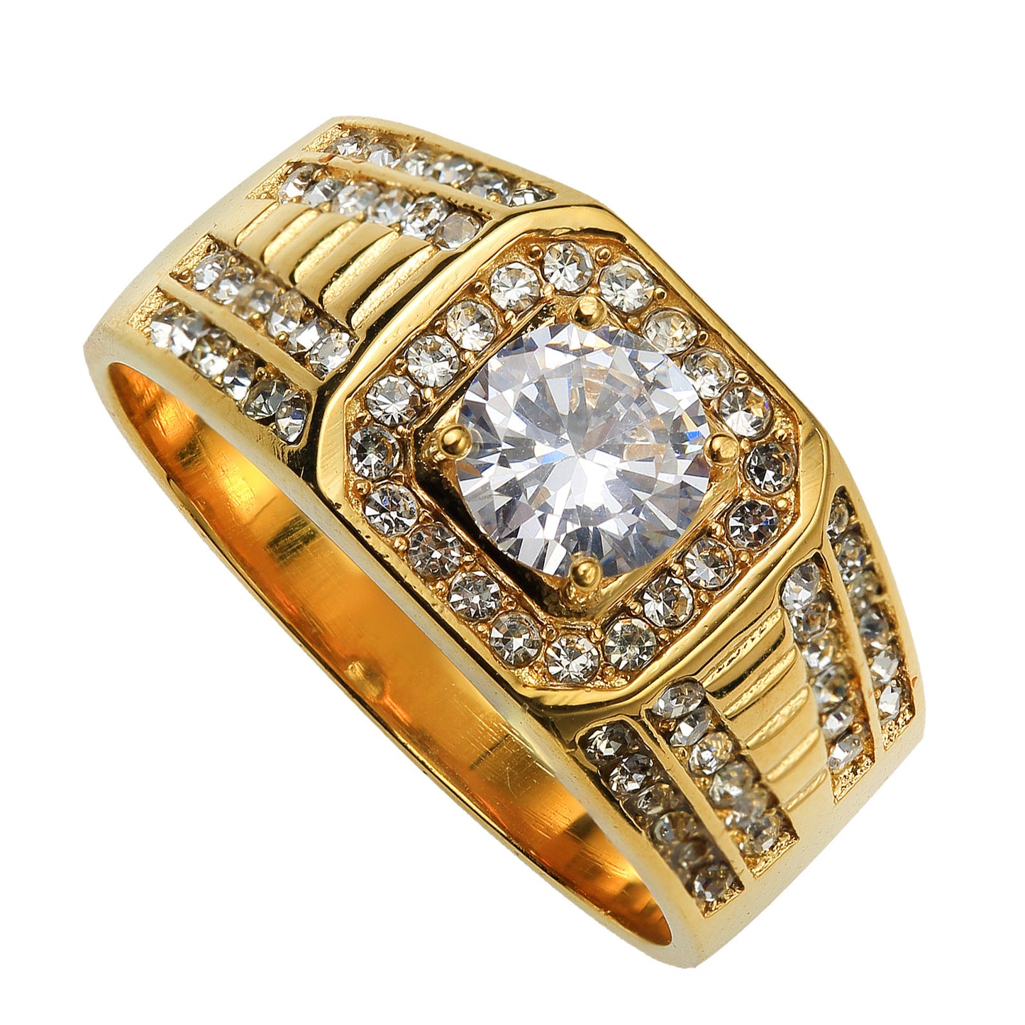 Men's Stainless Steel Gemstone Ring