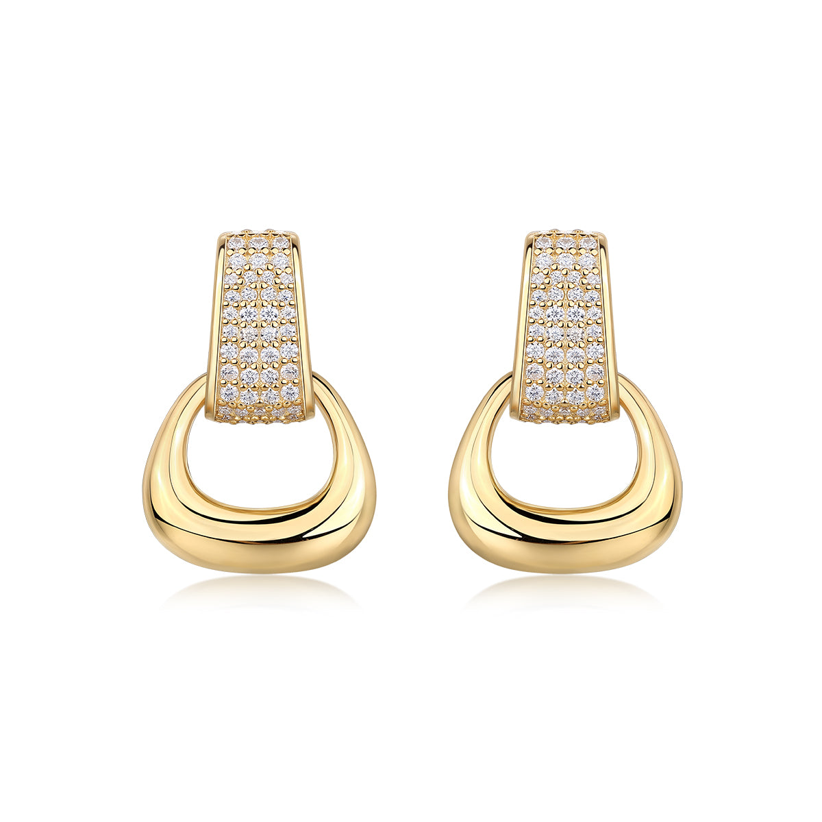 24k Moissanite Geometric Drop Earrings