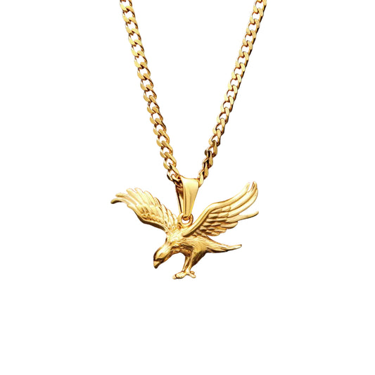 20k Gold Cuban Chain &  Eagle Pendant