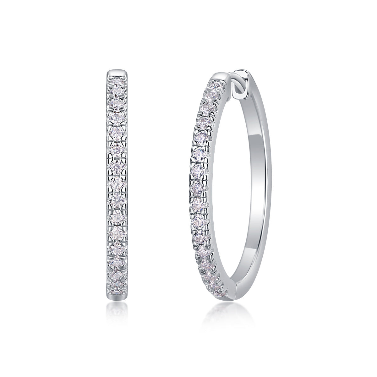 Platinum Moissanite Hoops