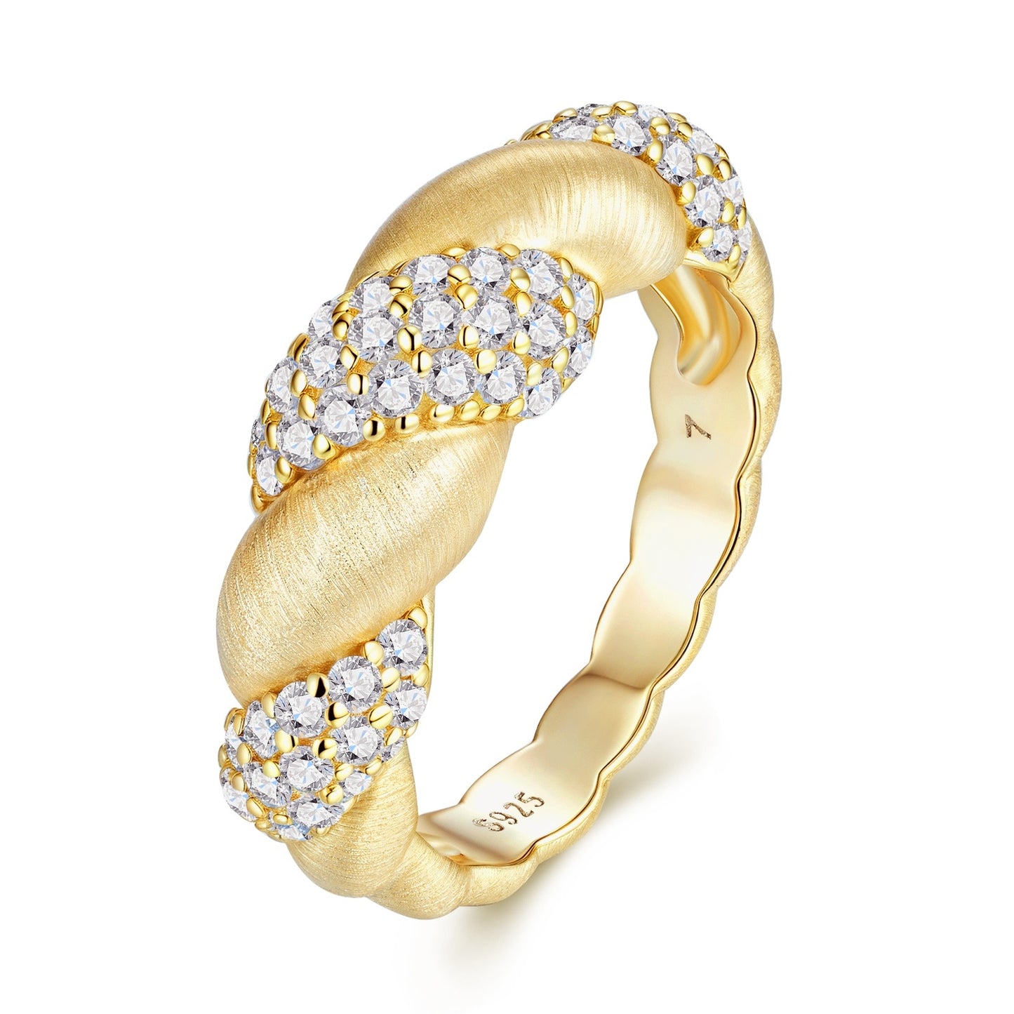 Gold Tengman Diamond Twist Ring