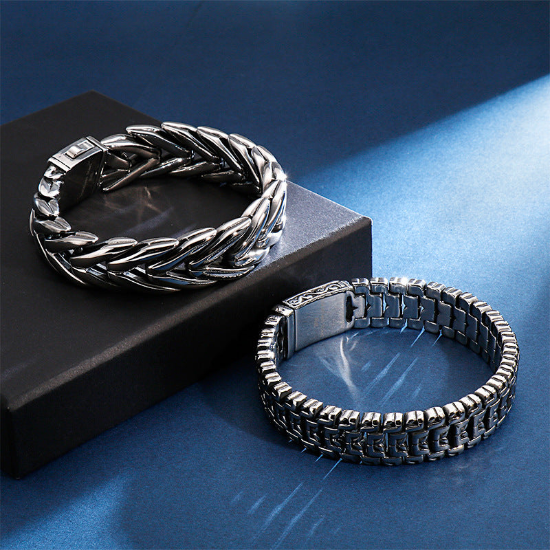 Men's 316 Stainless Steel Buckle Titanium Steel Bracelets
