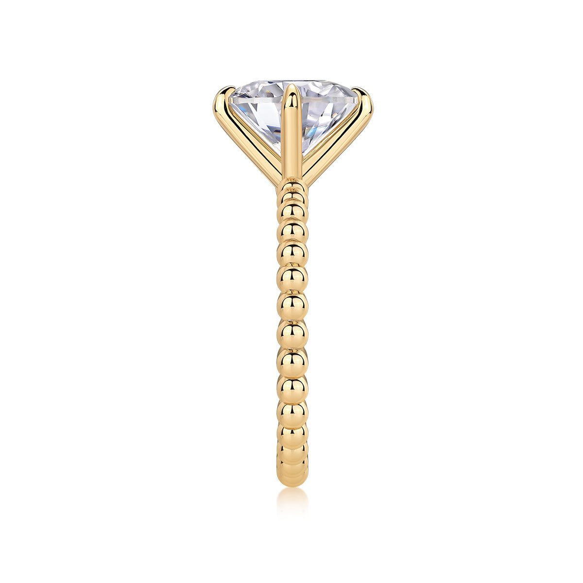18K Gold 3 Carat Beaded Band Ring