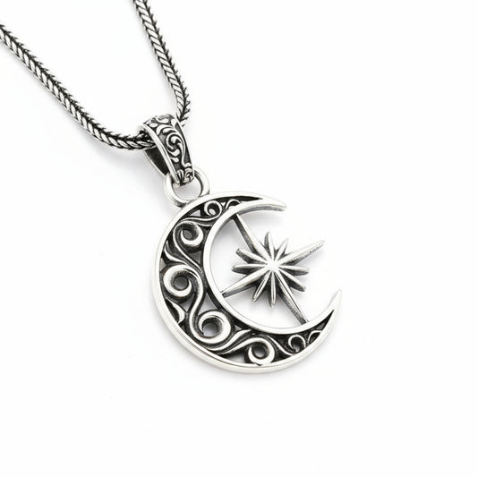 S925 Moon Asterism Necklace