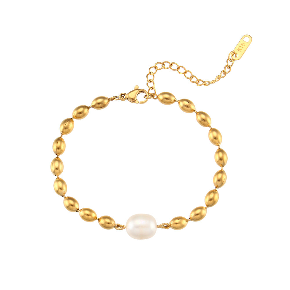 18k Neptune Freshwater Pearl  Bracelet or Necklace