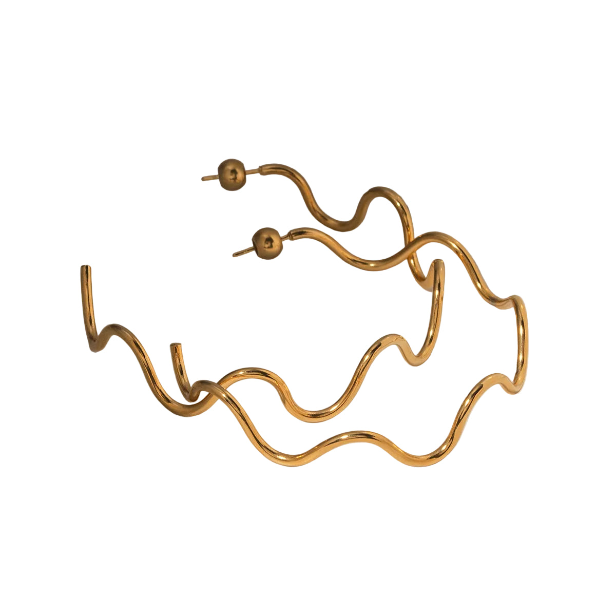 18K Gold Wave Jewelry